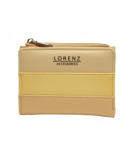 Lorenz Contrast PU Small Purse Wallet with Top Zip